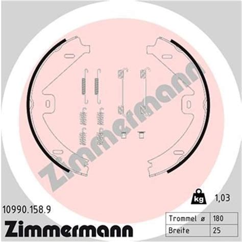 ZIMMERMANN BREMSBACKENSATZ HANDBREMSE HANDBREMSBACKEN passend für