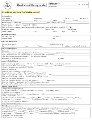 Fillable Online New Patient History Intake Fax Email Print Pdffiller