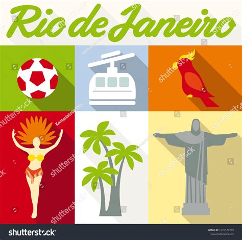 Rio De Janeiro Culture Travel Set Stock Vector (Royalty Free ...