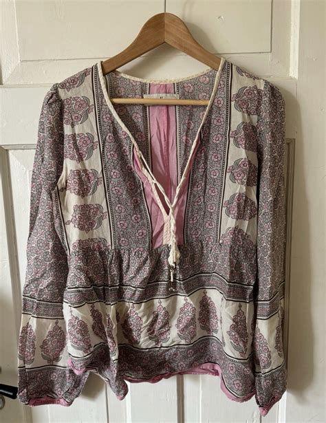 By Malene Birger Rosa Gr Vit Blus Storlek S K P P Tradera