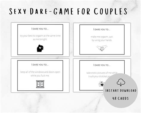 Printable Sex Card Game For Couples Dirty Dares Intimate Couples