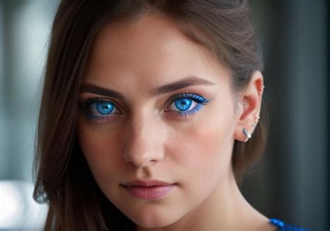 Una Mujer Con Ojos Azules Penetrantes Foto Premium