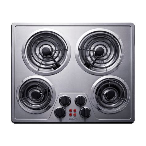 Summit Appliance 24 In Coil Top Electric Cooktop In Stainless Steel