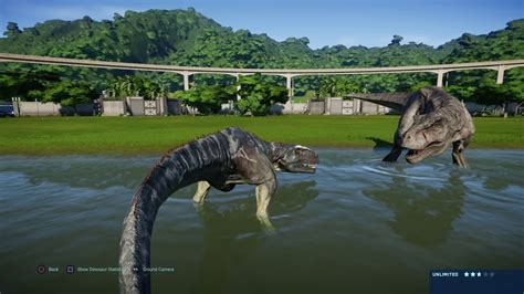 Jurassic World Evolution Base Genome Gigantosaurus Vs Tyrannosaurus