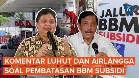 Luhut Sebut Pembatasan BBM Subsidi Mulai 17 Agustus 2024 Airlangga