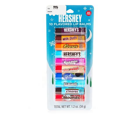 Hersheys Assorted Candy Flavored Lip Balms 10 Pack