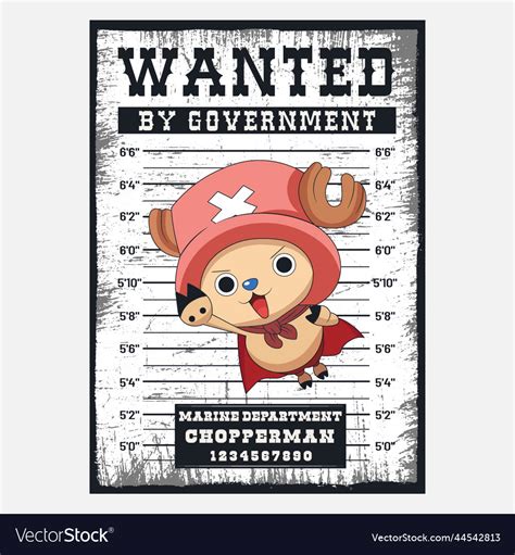 Wanted Poster Chopperman Cartoon One Piece Anime Vector Image