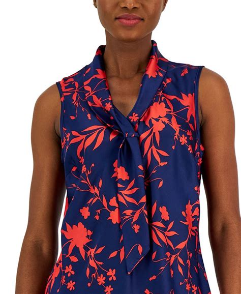 Tahari Asl Womens Sleeveless Sailor Neck Top Macys