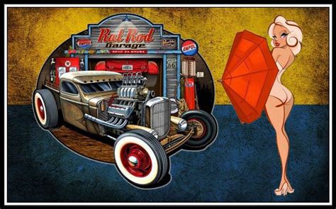 HOT ROD PLACA OU ESTAMPA PARA MAN CAVE GARAGE T SHIRT E OFICINA Hot Rods Pinstriping