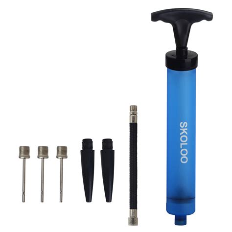 Skoloo 10 Portable Hand Air Ball Pump Inflator Kit With Needle Nozzle