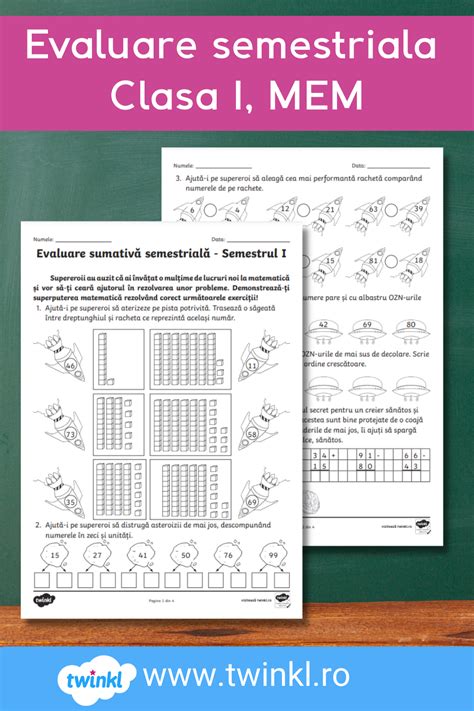 Cauti Evaluari Semestriale Pentru Clasa I Incearca Aceste Fisa De