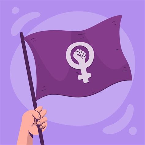 Bandera Feminista Dibujada A Mano Vector Gratis