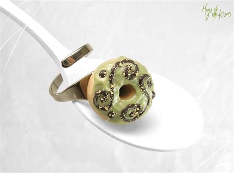 scented khaki donut ring doughnut ring mini food jewelry