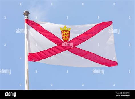 Flag Of Jersey St Helier Jersey Channel Islands Stock Photo Alamy