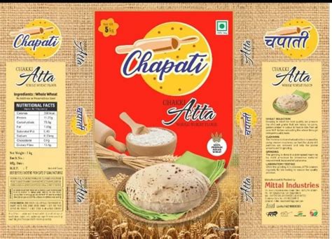 Indian Whole Wheat Chapati Atta Packaging Size 5 Kg Packaging Type