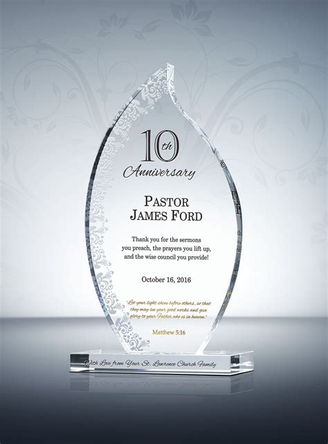 10th Pastoral Anniversary T Plaque Pastor Appreciation Ts