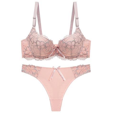 Cheap Sexy Push Up Large Women Lace Bra And Panties Sets Lingerie Set