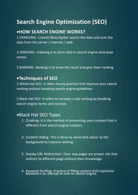 Search Engine Optimization Ppt