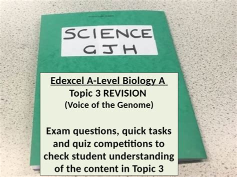 Edexcel A Level Biology Topic 3 Revision Voice Of The Genome