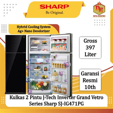 Jual Kulkas Pintu Sharp Sj Ig Pg J Tech Inverter Grand Vetro