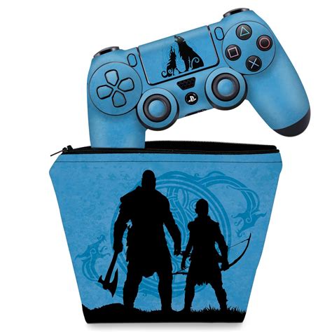 Kit Capa Case E Skin Ps Controle God Of War Ragnarok Edition Pop