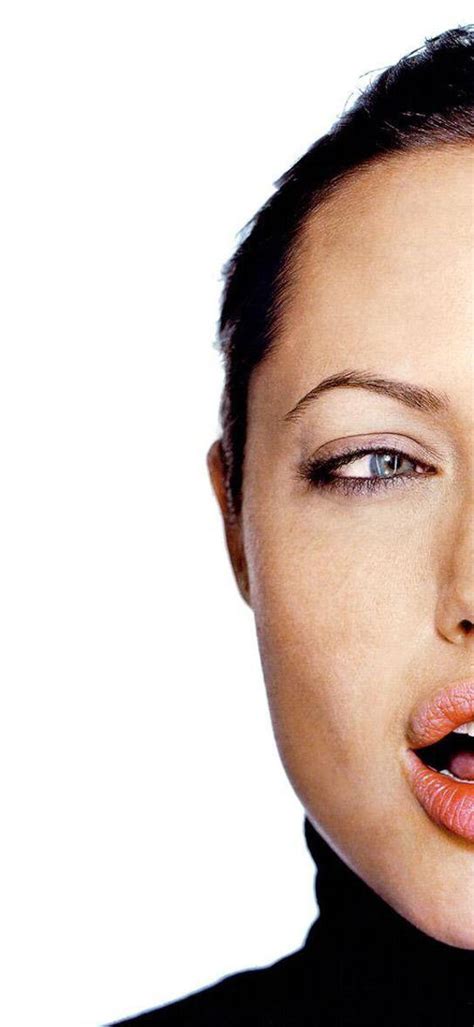 X Resolution Angelina Jolie Blood On Lips Portrait Wallpaper