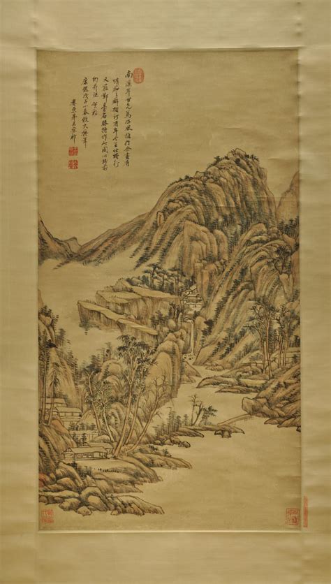 清 王原祁 仿大痴山水图轴纸本915×50天津艺术博物馆国画超高清大图原图扫描真迹全图书画图片下载