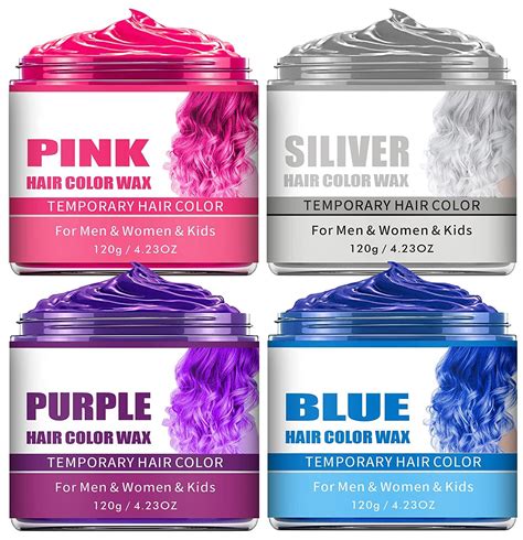 Buy 4 Pack Hair Coloring Waxtemporary Hair Wax Color T Set Fun And Effective Modeling