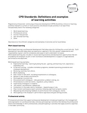 Fillable Online Cpd Standards Definitions And Examples Fax Email Print