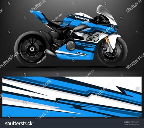 Motorcycle Wrap Design Ready Print Concept 库存矢量图（免版税）1327298651