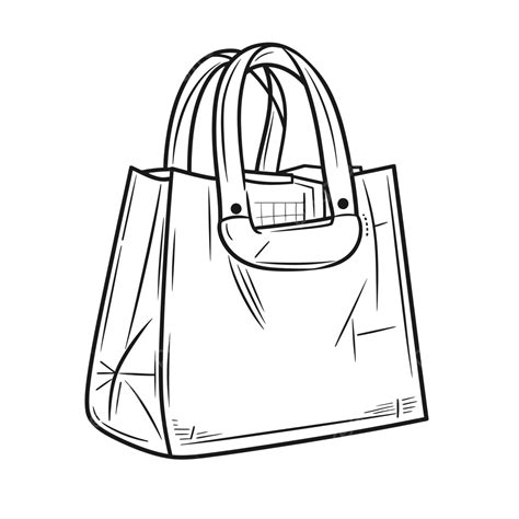 shopping bag  shopping bag  drawing image outline sketch vector