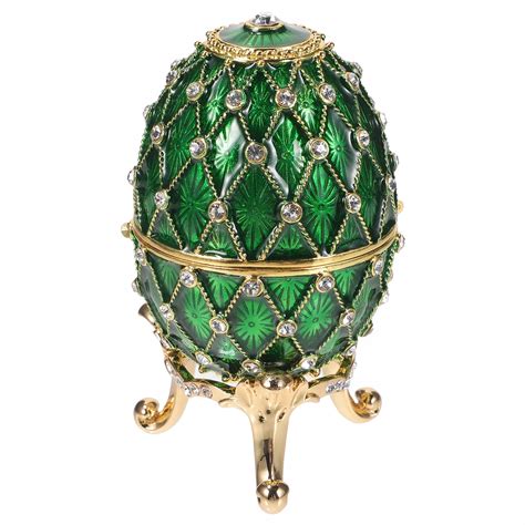 Jajko Pudełko na Biżuterię Organizer Ozdoba Faberge