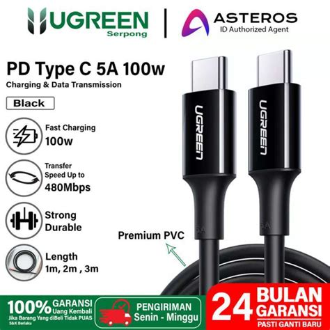 Promo UGREEN KABEL DATA GAMING TYPE C TO TYPE C ELBOW PD FAST CHARGING