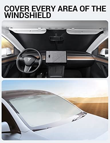 Basenor Pare Soleil Pliable Pour Pare Brise Avant De Tesla Model Y