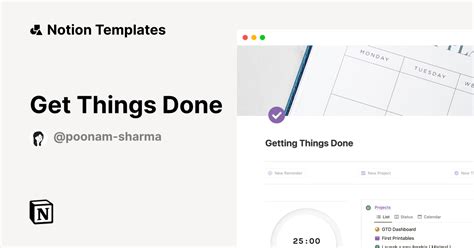 Getting Things Done Template By Poonam Sharma Notion Marketplace