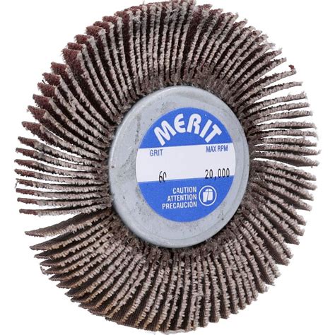 Merit Abrasives Mounted Flap Wheel 2 1 2 Dia 1 4 Face Width 60