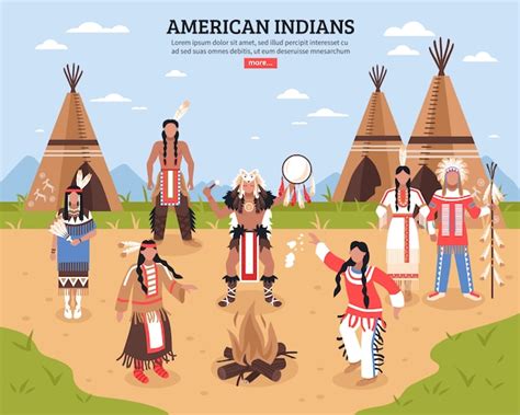 Ilustración de los indios americanos Vector Gratis