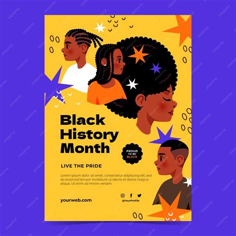 Free Vector Hand Drawn Black History Month Vertical Poster Template