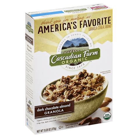 Cascadian Farm Organic Dark Chocolate Almond Granola Cereal Hy Vee