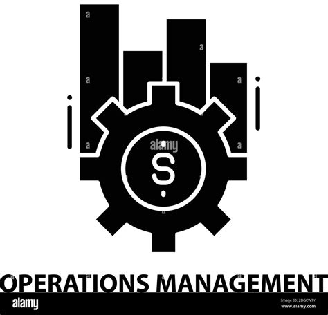 Operations Management Icon Black Vector Sign With Editable Strokes