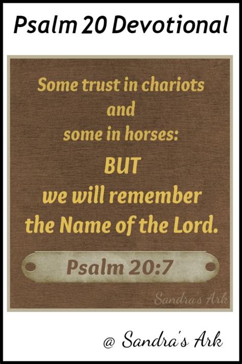 Pondering The Psalms Psalm 20 Psalm 20 Psalms Devotions