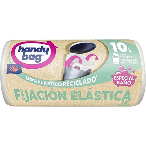 Handy bag Bolsas de basura reciclada fijación elástica 40x40 10 litros