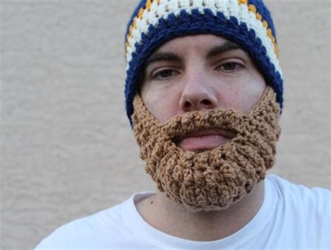 Adult Ultimate Bearded Beanie Navy Gold Mix Unique And Stylish