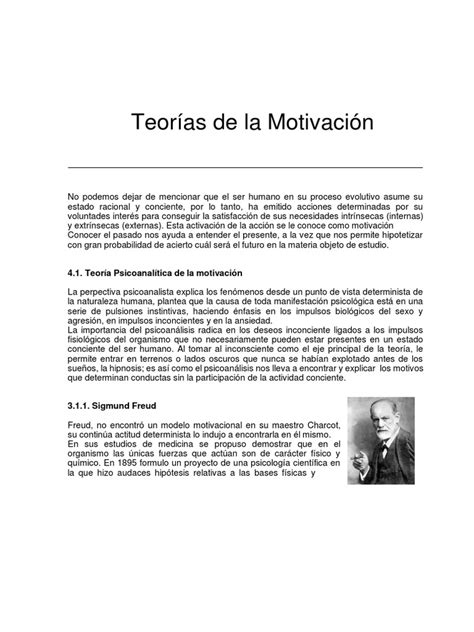 Teorías De La Motivación Pdf Motivacional Motivación