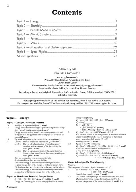 New GCSE Physics AQA Answers For Exam Practice Workbook Higher