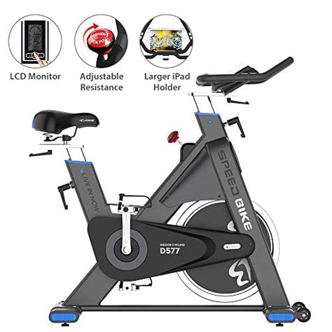 Pooboo Indoor Cycling Bike 44lbs Flywheel Exercise Bike Belt Drive Stationary Bicycle For