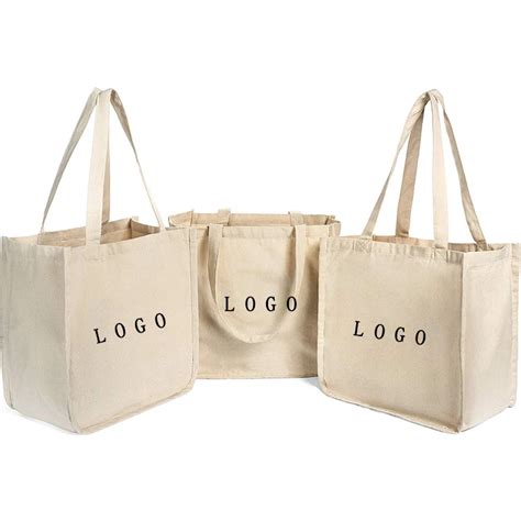 Custom Printed Recycle Plain Organic Cotton Canvas Tote Bag Bulk Large