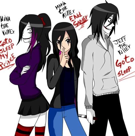 Nina The Killer Maria The Killer And Jeff Creepypasta Girls