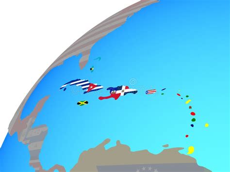 Caribbean Flags Globe Stock Illustrations 64 Caribbean Flags Globe