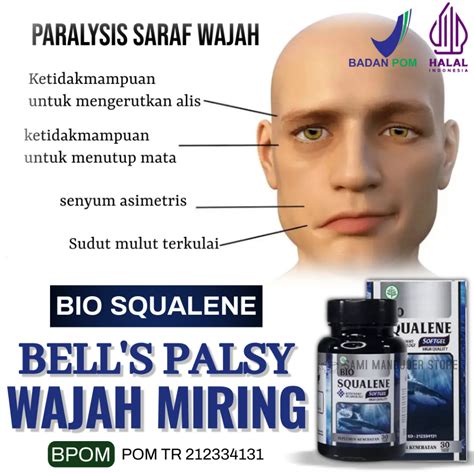 Jual OBAT BELLS PALSY PELO WAJAH MIRING HERBAL BIO SQUALENE SOFTGEL ISI